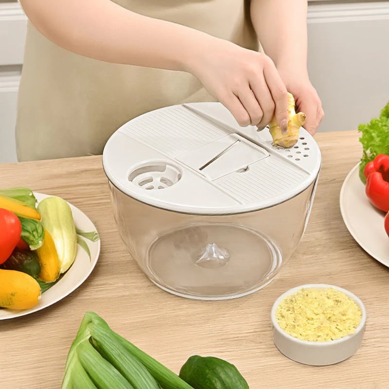 🔥9-in-1 Multifunctional Large Capacity Salad Spinner & Slicer