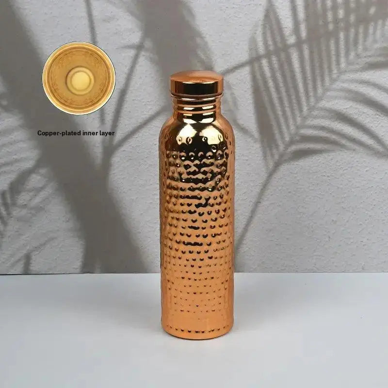 Copper & Golden Hammered Water Bottle