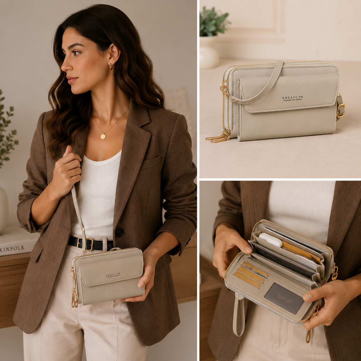 The Minimalist Multi-Compartment Crossbody Phone Wallet