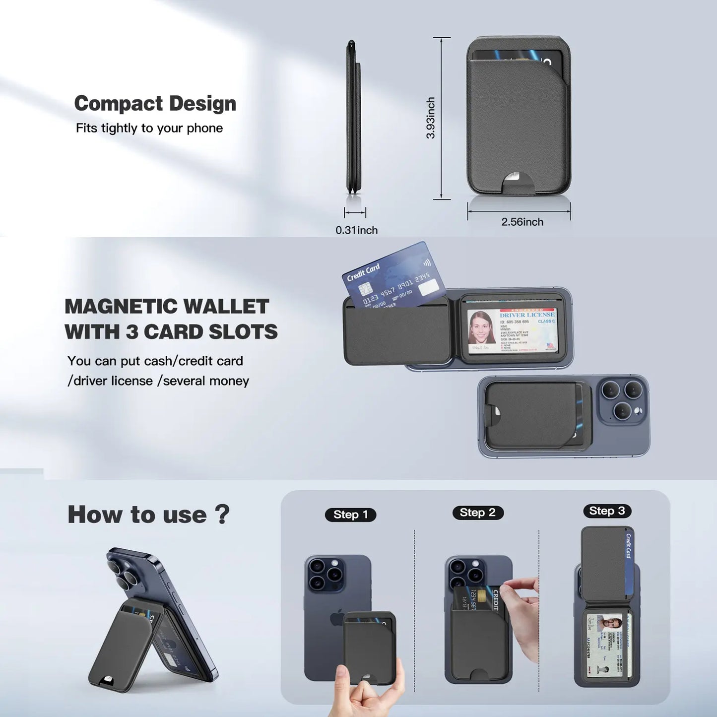 Lightweight Magnetic Wallet With Mag-Safe for Phone