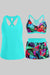 3 Piece Tankini with Shorts - Sporty Swimsuit
