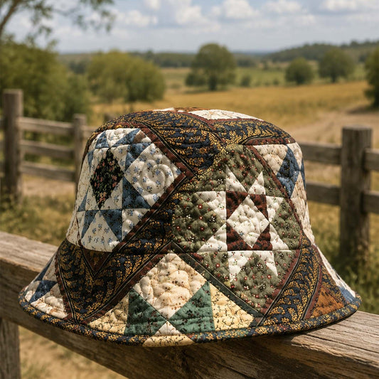 Moody Cottagecore Quilted Bucket Hat