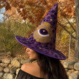 Mystic Moon Eye Celestial Gothic Handcrafted Quilted Witch Hat