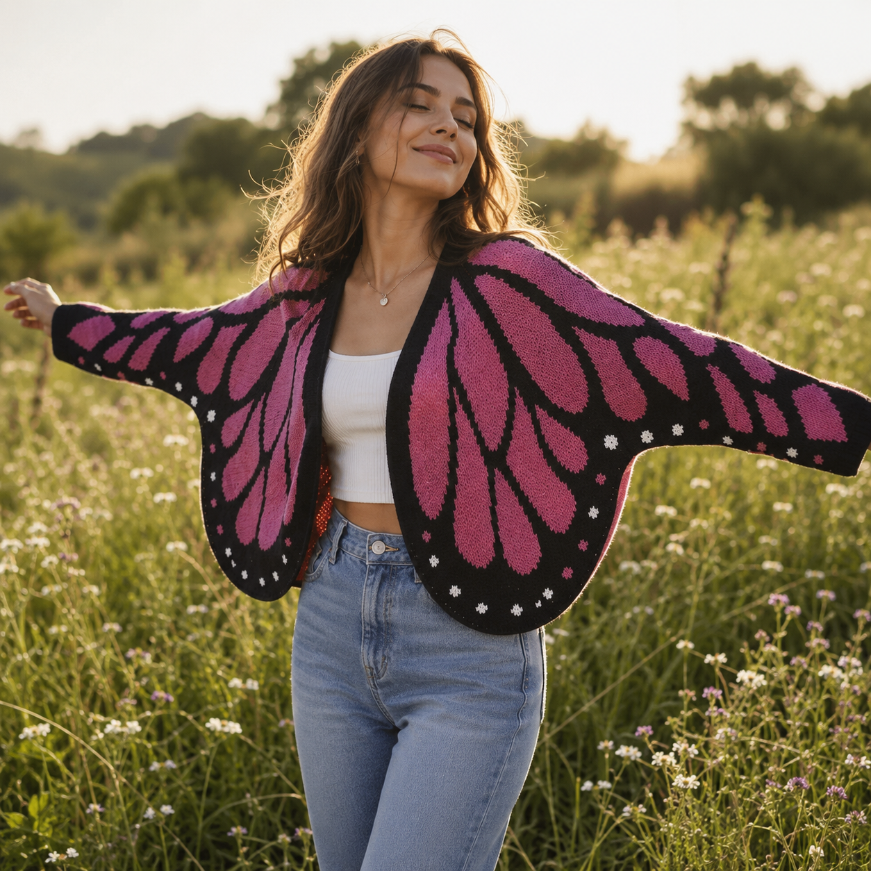 Womens Butterfly Wings Cardigan
