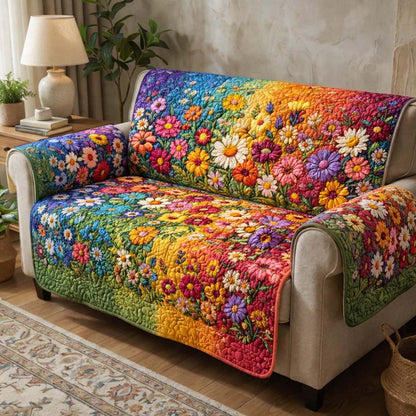Wildflower Meadow Quilted Sofa Cover