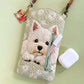 Westie Daisy Floral Quilted Slim Phone Crossbody Bag