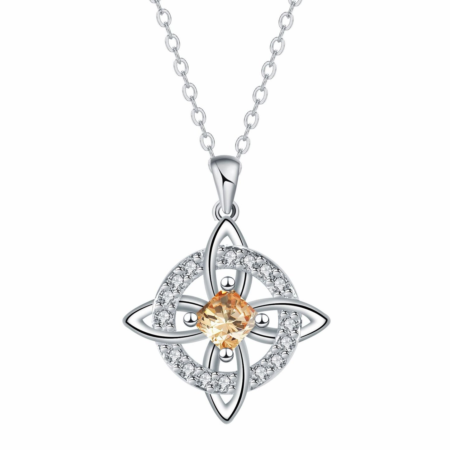 Mystical Birthstone Witches Knot Necklace – Natural Crystal🔮💞