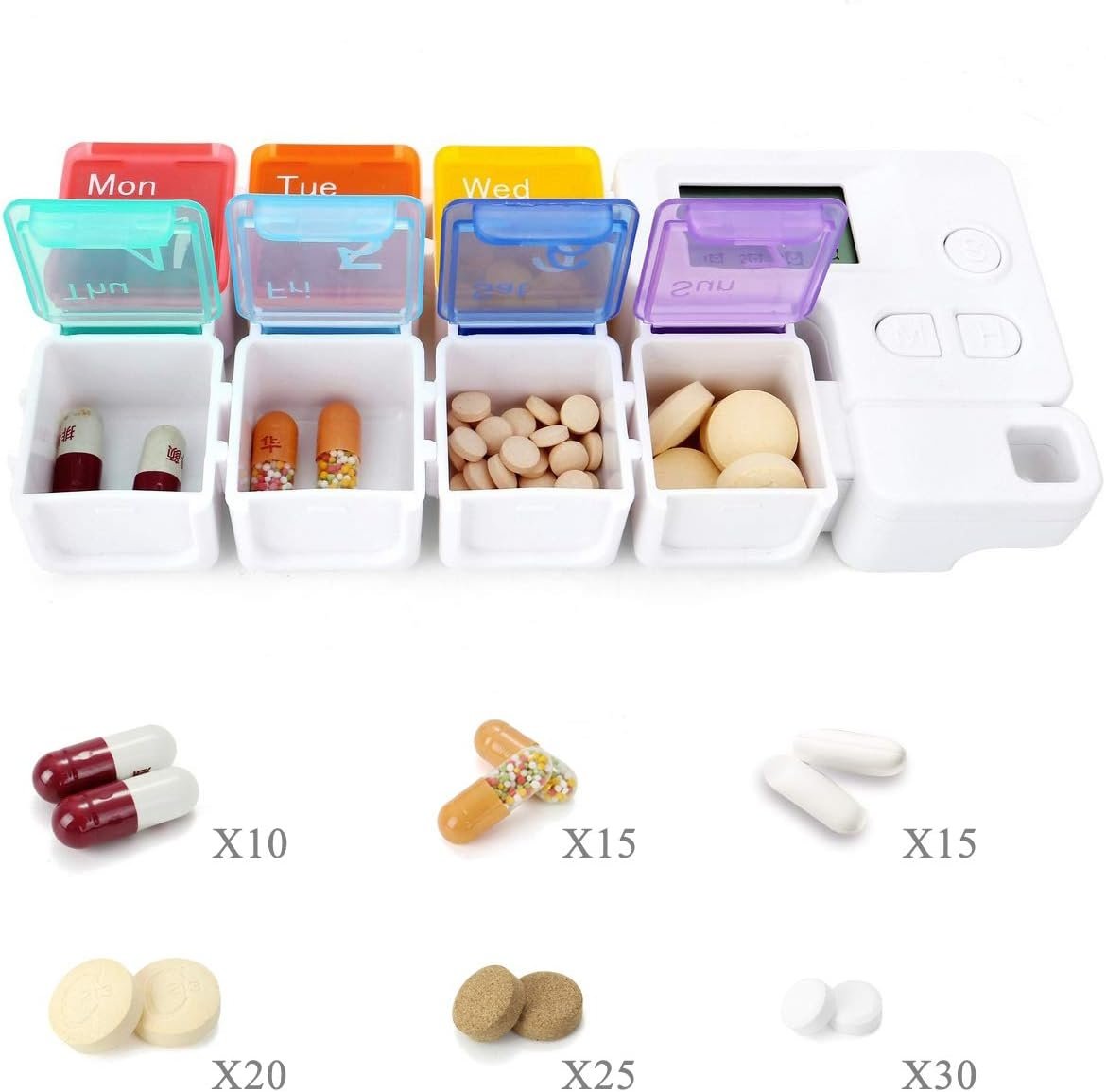7 Days Pill Dispenser Organizer with Reminder Alarm