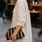 Women‘s Striped Diamond Dot Cloud Handbag
