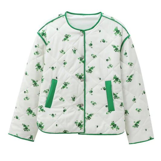 Floral Diamond Quilted Jacket