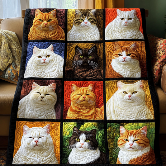 Adorable Kitten Quilted Blanket