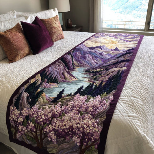 Amethyst Fields Quilted Bed Runner