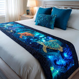 Aqua Nomad Quilted Bed Runner
