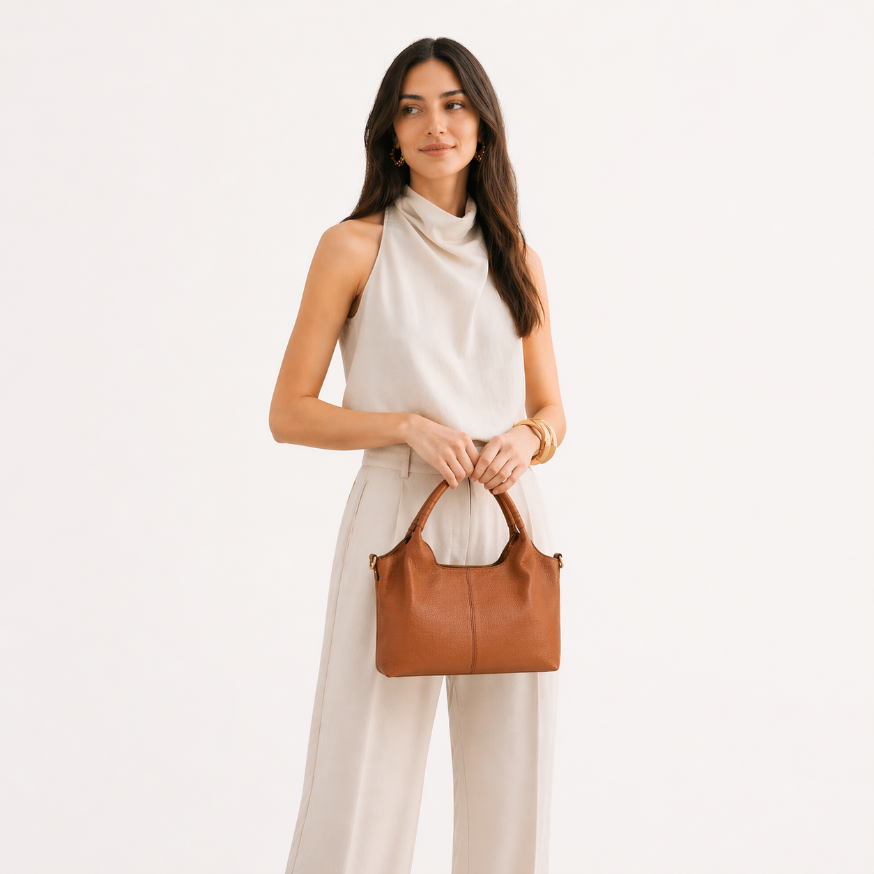 Large Capacity for Commuting Leather Shoulder Bags