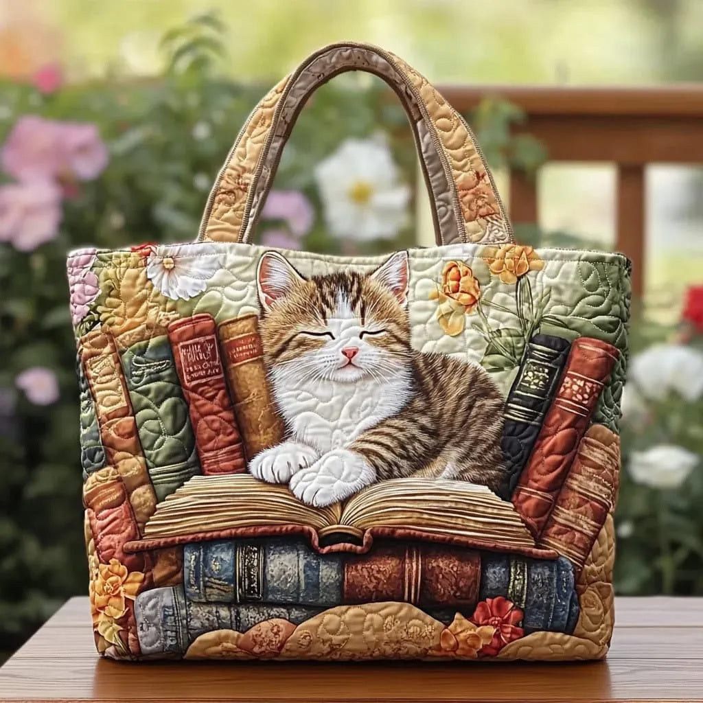 Golden Cat Handmade Tote Baq