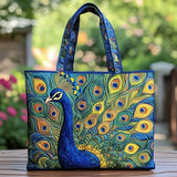 Royal Peacock Handmade Tote Bag