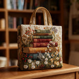 Artistic Book Scroll Floral Handmade Tote Bag