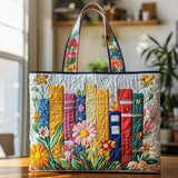 Floral Library Handmade Tote Bag