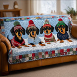 Chilly Dachshund Lane Quilted Sofa Cover