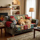 Colorful Paw Quilted Sofa Cover