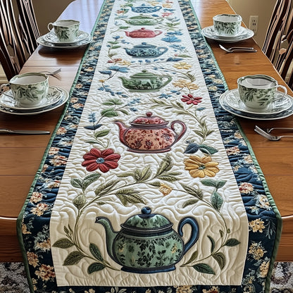 Whimsical Tea Table Quilted Table Runner