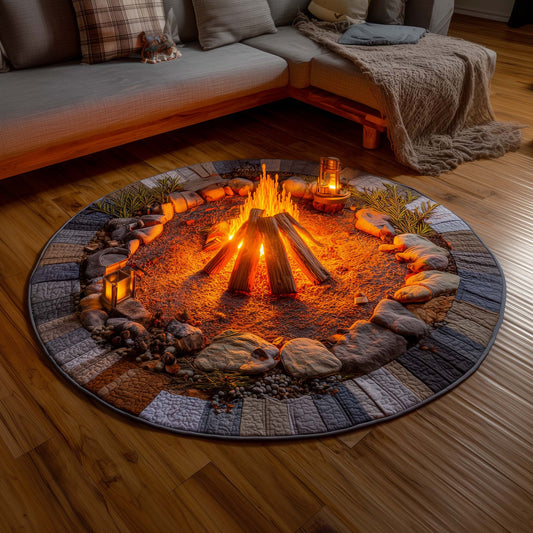 Yuletide Fireside Quilted Round Mat
