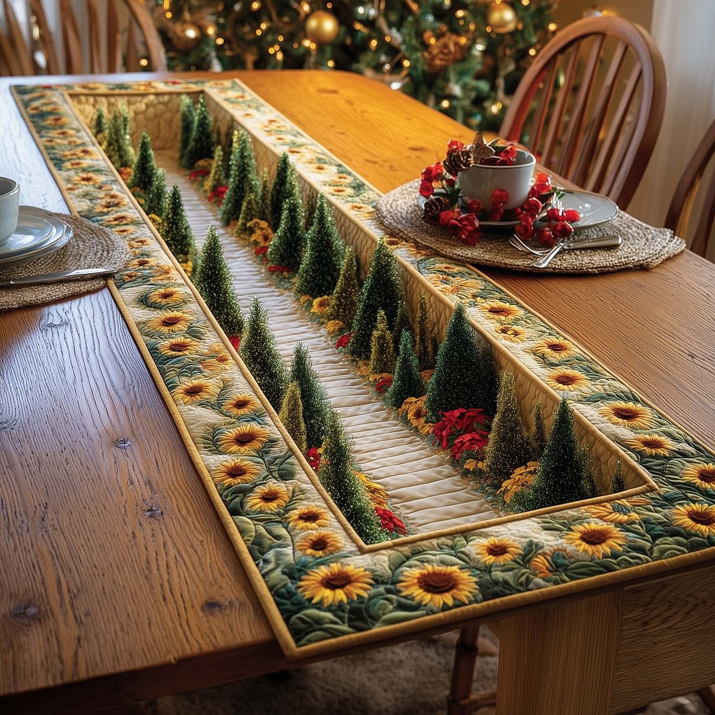 Sunflower Quilted Table Runner