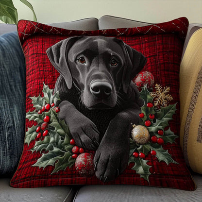 Festive Labrador Quilted Pillowcase
