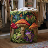 Mushroom Garden Quilted Laundry Basket