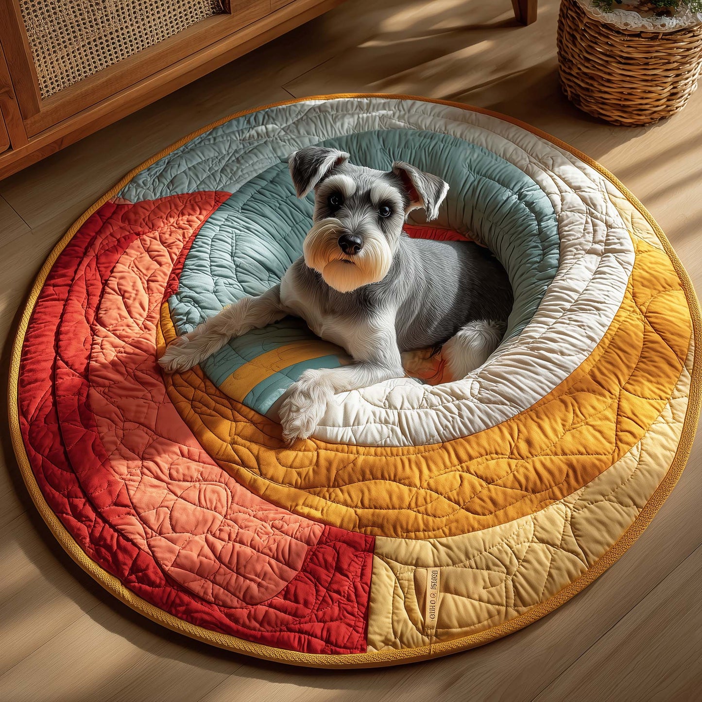 Schnauzer Quilted Round Mat