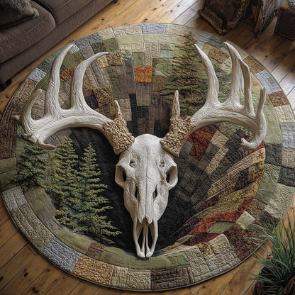 Deer Serenity Quilted Round Mat