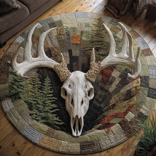 Deer Serenity Quilted Round Mat