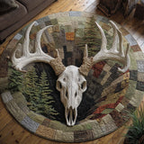 Deer Serenity Quilted Round Mat