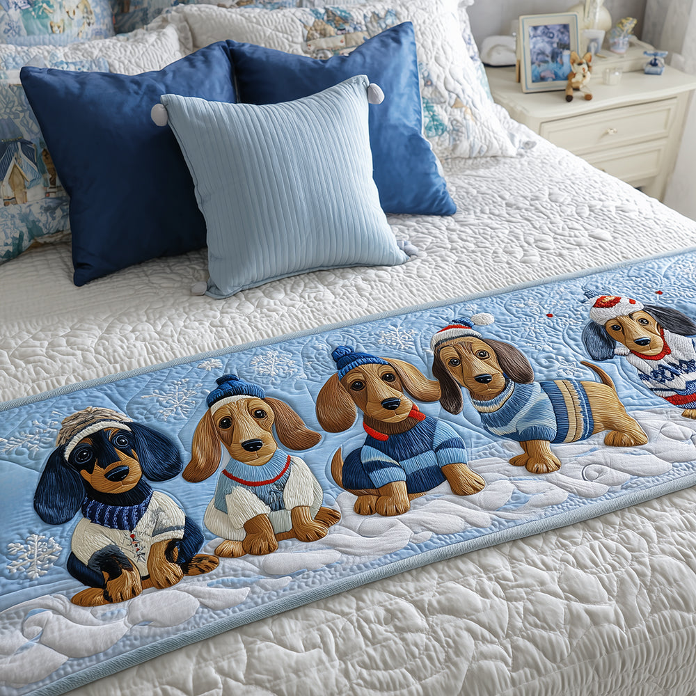 Adorable Dachshund Quilted Bed Runner
