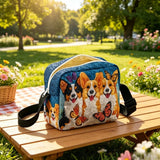 Cute Corgi Quilted Crossbody Bag