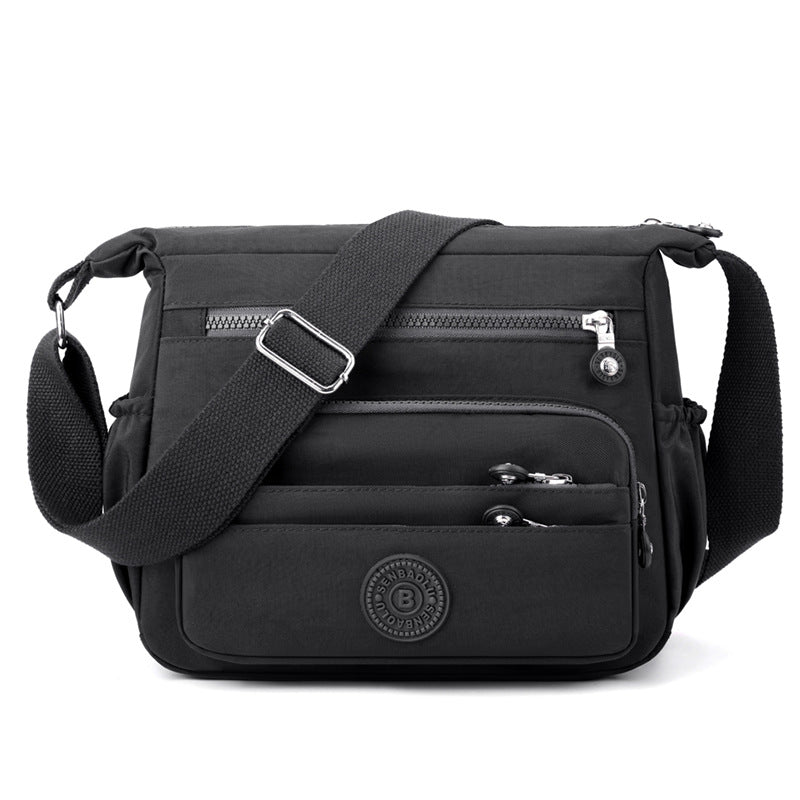 Nylon Lightweight Single Shoulder Bag with Multiple Pockets