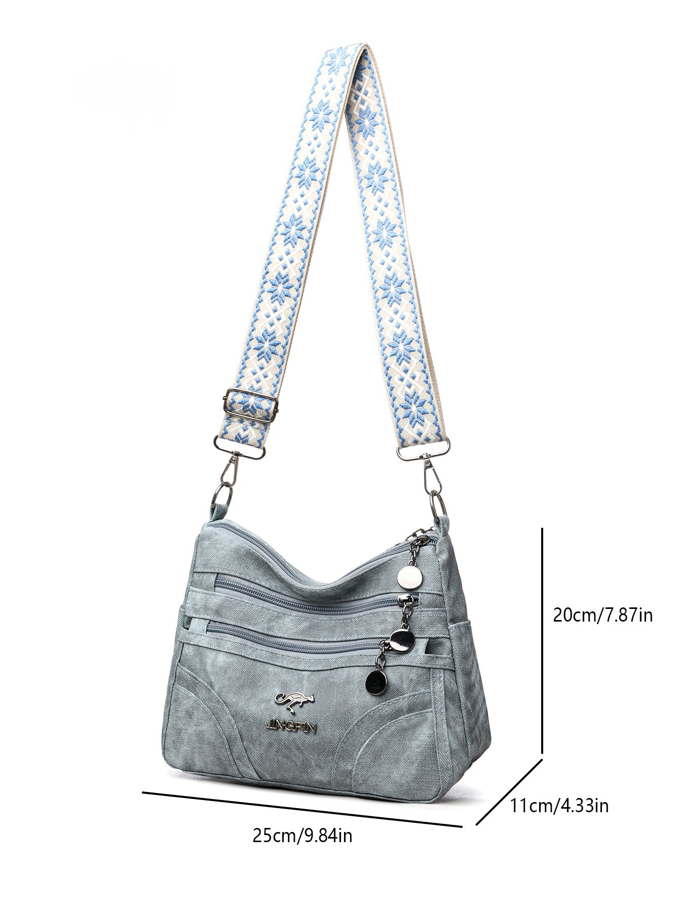 Women's Length Multi-Pocket Crossbody Shoulder Bag