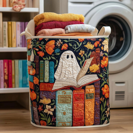 Book Lover Ghost Quilted Laundry Basket