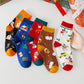 Christmas Cartoon Animal Face Socks 5 Pairs