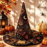 Vintage Witch Castle Patchwork Handcrafted Quilted Witch Hat