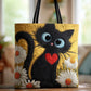 Heart Cat Handmade Tote Bag