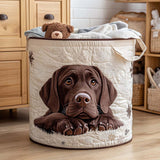 Chocolate Labrador Quilted Laundry Basket