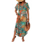 V Neck Slit Casual Beach Dress