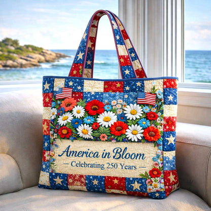 America in Bloom Handmade Tote Bag