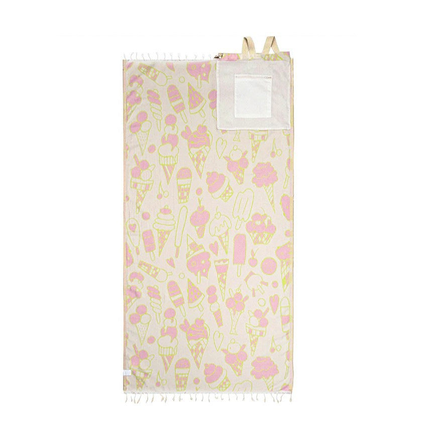 2-in-1 Seashells Towel Bag