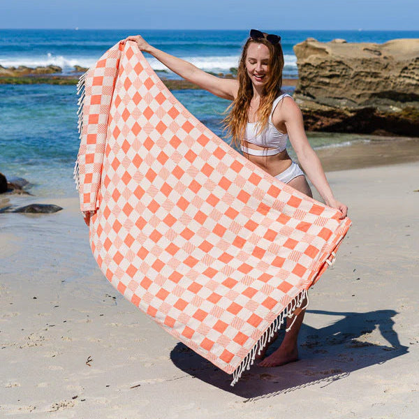 2-in-1 Seashells Towel Bag