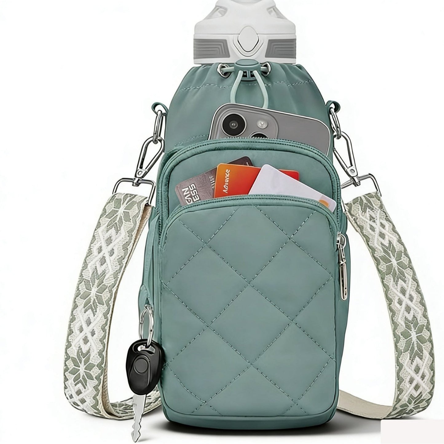 Shoulder Bag with Water Bottle Pocket