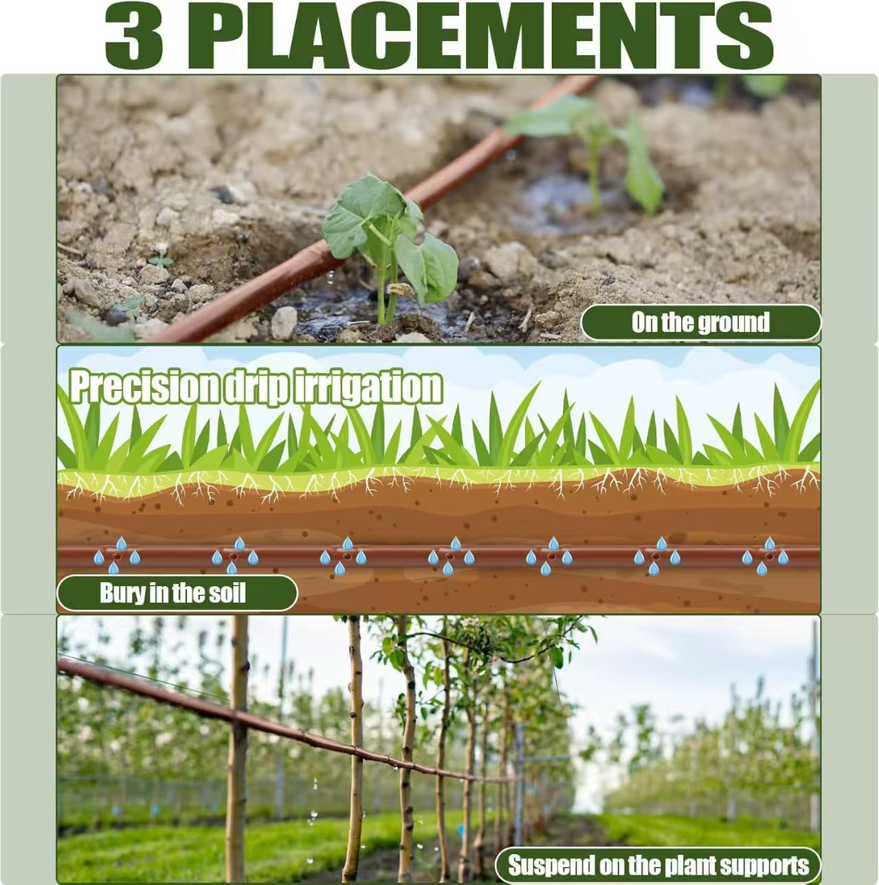 1/4" Drip Irrigation Tubing for Vegetation, Window Boxes and Garden