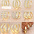 8 Pairs Gold Hoop Earrings Set for Women