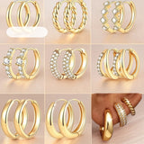 8 Pairs Gold Hoop Earrings Set for Women